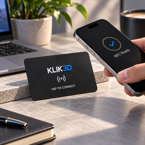 KLIK Card being used with a phone